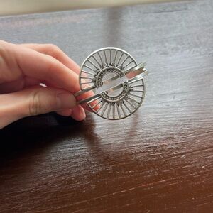 Chloe + Isabel Silver Circular Hair Clip & Cuff Bracelet